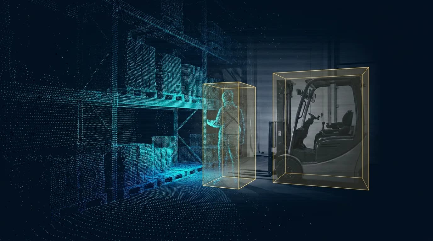 Camera and LiDAR data fusing into recognized objects around a person and forklift
